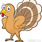 thanksgiving turkey with attitude cartoon style clipart
